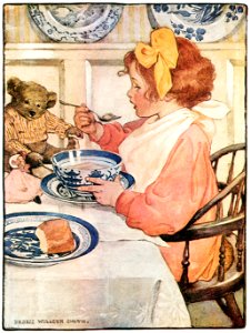 Jessie Willcox Smith – Then the Epicure (The Seven Ages of Childhood by Carolyn Wells) [from Jessie Willcox Smith: American Illustrator]. Free illustration for personal and commercial use.