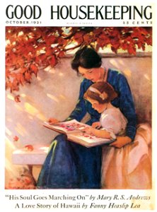 Jessie Willcox Smith – Cover of Good Housekeeping (October 1921) [from Jessie Willcox Smith: American Illustrator]. Free illustration for personal and commercial use.