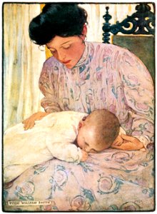 Jessie Willcox Smith – First the Infant in its Mother’s arms (The Seven Ages of Childhood by Carolyn Wells) [from Jessie Willcox Smith: American Illustrator]. Free illustration for personal and commercial use.