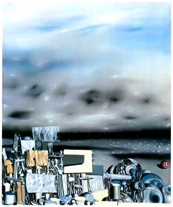Yves Tanguy – Mirage le temps [from Mizue No.927]. Free illustration for personal and commercial use.