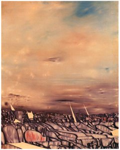 Yves Tanguy – Temps égaux [from Mizue No.927]. Free illustration for personal and commercial use.