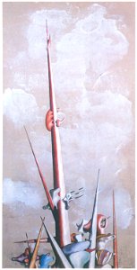 Yves Tanguy – Taille de guêpe [from Mizue No.927]. Free illustration for personal and commercial use.