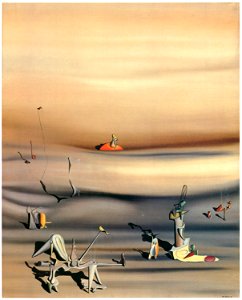 Yves Tanguy – Jour de lenteur [from Mizue No.927]. Free illustration for personal and commercial use.
