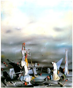 Yves Tanguy – Le Palais aux rochers de fenêtres [from Mizue No.927]. Free illustration for personal and commercial use.