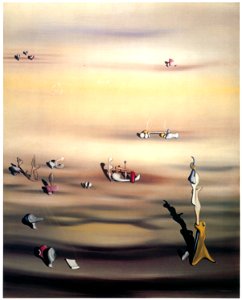 Yves Tanguy – L’Extinction des espèces II [from Mizue No.927]. Free illustration for personal and commercial use.