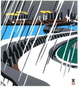 Kawanishi Hide – Amagasaki Breakwater [from One Hundred Scenes of Hyogo]