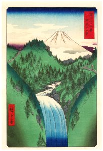 Utagawa Hiroshige – The Izu Mountains [from Thirty-six Views of Mount Fuji]. Free illustration for personal and commercial use.