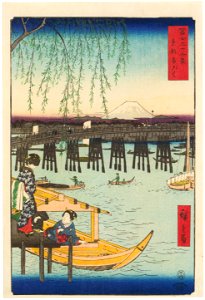 Utagawa Hiroshige – Ryōgoku in the Eastern Capital [from Thirty-six Views of Mount Fuji]. Free illustration for personal and commercial use.