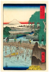 Utagawa Hiroshige – Ichikoku Bridge in the Eastern Capital [from Thirty-six Views of Mount Fuji]