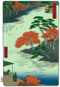 Utagawa Hiroshige – In the Akiba Shrine at Ukeji [from One Hundred Famous Views of Edo (kurashi-no-techo Edition)]. Free illustration for personal and commercial use.