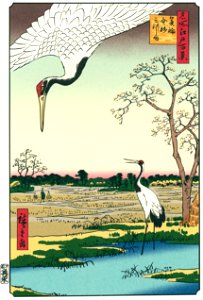 Utagawa Hiroshige – Minowa, Kanasugi and Mikawashima [from One Hundred Famous Views of Edo (kurashi-no-techo Edition)]