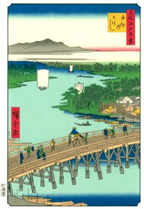 Utagawa Hiroshige – Senju Great Bridge [from One Hundred Famous Views of Edo (kurashi-no-techo Edition)]
