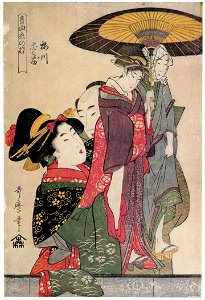 Kitagawa Utamaro – Umegawa and Chûbei, from the series Manipulations of Love With Musical Accompaniment [from Ukiyo-e shuka. Museum of Fine Arts, Boston III]. Free illustration for personal and commercial use.