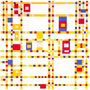 Piet Mondrian – Broadway Boogie Woogie [from Mondrian: 1872-1944: Structures in Space]. Free illustration for personal and commercial use.