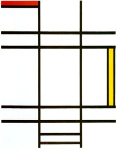 Piet Mondrian – Compositie met wit, rood en geel [from Mondrian: 1872-1944: Structures in Space]. Free illustration for personal and commercial use.