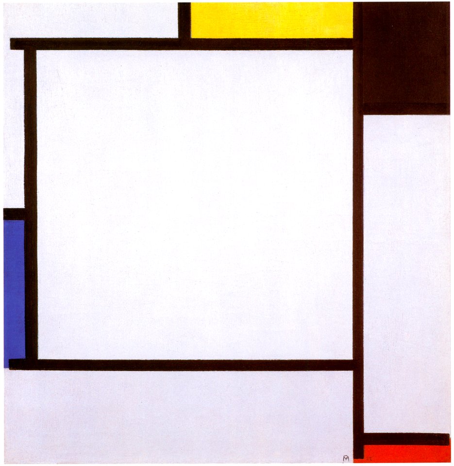 Piet Mondrian – Compositie 2 [from Mondrian: 1872-1944: Structures in Space]. Free illustration for personal and commercial use.