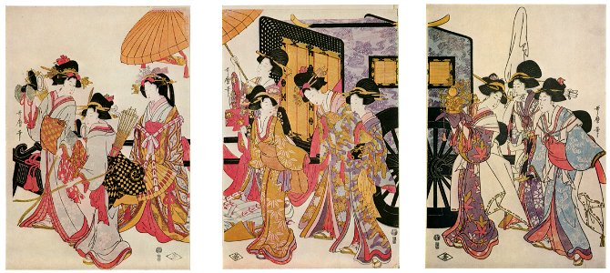 Kitagawa Utamaro – Women Imitating an Imperial Procession [from Ukiyo-e shuka. Museum of Fine Arts, Boston III]