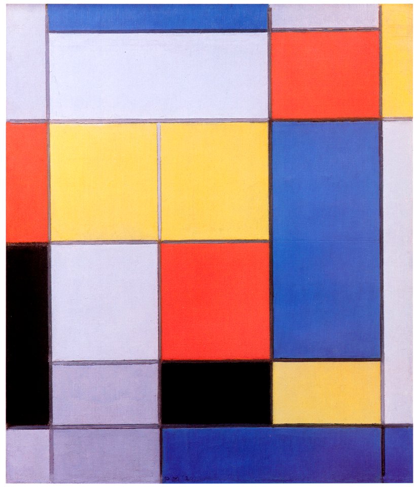 Piet Mondrian – Compositie met rood, blauw en geel-groen [from Mondrian ...