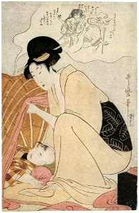 Kitagawa Utamaro – Child’s Nightmare of Ghosts [from Ukiyo-e shuka. Museum of Fine Arts, Boston III]. Free illustration for personal and commercial use.