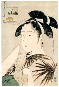 Kitagawa Utamaro – The Widow of Asahiya, from the series Renowned Beauties Likened to the Six Immortal Poets [from Ukiyo-e shuka. Museum of Fine Arts, Boston III]