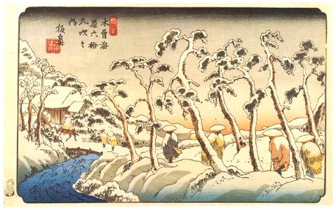 Keisai Eisen – Sixty-nine Stations of Kiso Kaido : Itahana [from The Exhibition of Keisai Eisen in memory of the 150th anniversary after his death]. Free illustration for personal and commercial use.