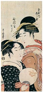 Kitagawa Utamaro – Shiratama of the Tamaya and Naniwaya Okita [from Ukiyo-e shuka. Museum of Fine Arts, Boston III]. Free illustration for personal and commercial use.