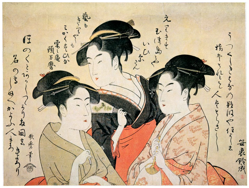 Kitagawa Utamaro – Three Beauties: Okita, Ohisa, and Toyohina [from Ukiyo-e shuka. Museum of Fine Arts, Boston III]