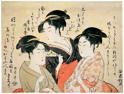 Kitagawa Utamaro – Three Beauties: Okita, Ohisa, and Toyohina [from Ukiyo-e shuka. Museum of Fine Arts, Boston III]