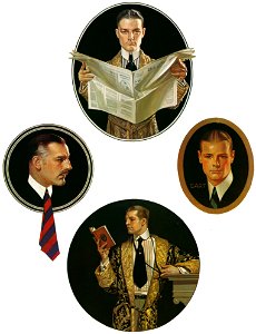 J. C. Leyendecker – Arrow Collar advertisements. Courtesy Cluett. Peabody & Co., Inc. [from The J. C. Leyendecker Poster Book]. Free illustration for personal and commercial use.