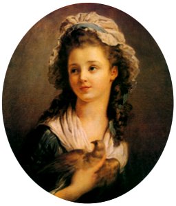Jean-Honoré Fragonard – YOUNG GIRL WITH A DOVE [from Fragonard]. Free illustration for personal and commercial use.