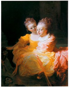 Jean-Honoré Fragonard – THE TWO SISTERS [from Fragonard]. Free illustration for personal and commercial use.