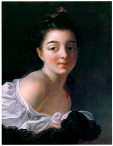 Jean-Honoré Fragonard – DARK GIRL [from Fragonard]. Free illustration for personal and commercial use.