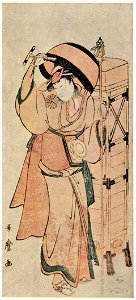 Kitagawa Utamaro – Actor Nakamura Noshio II as a Rokubu Pilgrim [from Ukiyo-e shuka. Museum of Fine Arts, Boston III]. Free illustration for personal and commercial use.