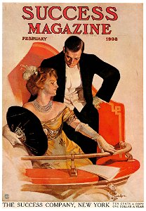 J. C. Leyendecker – Success Magazine cover. February 1908. [from The J. C. Leyendecker Poster Book]. Free illustration for personal and commercial use.