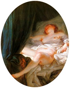 Jean-Honoré Fragonard – SLEEPING WOMAN [from Fragonard]. Free illustration for personal and commercial use.
