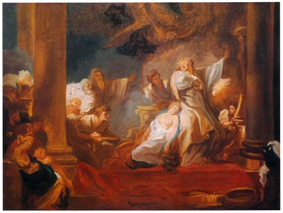 Jean-Honoré Fragonard – THE HIGH PRIEST CORESUS SACRIFICING HIMSELF TO SAVE CALLIRHOE [from Fragonard]. Free illustration for personal and commercial use.