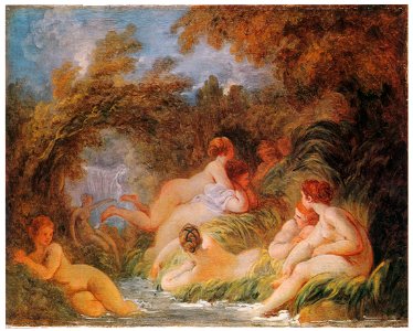 Jean-Honoré Fragonard – THE BATHERS [from Fragonard]. Free illustration for personal and commercial use.