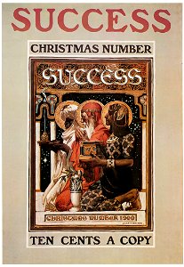 J. C. Leyendecker – Success Magazine cover, Christmas. 1900. [from The J. C. Leyendecker Poster Book]. Free illustration for personal and commercial use.