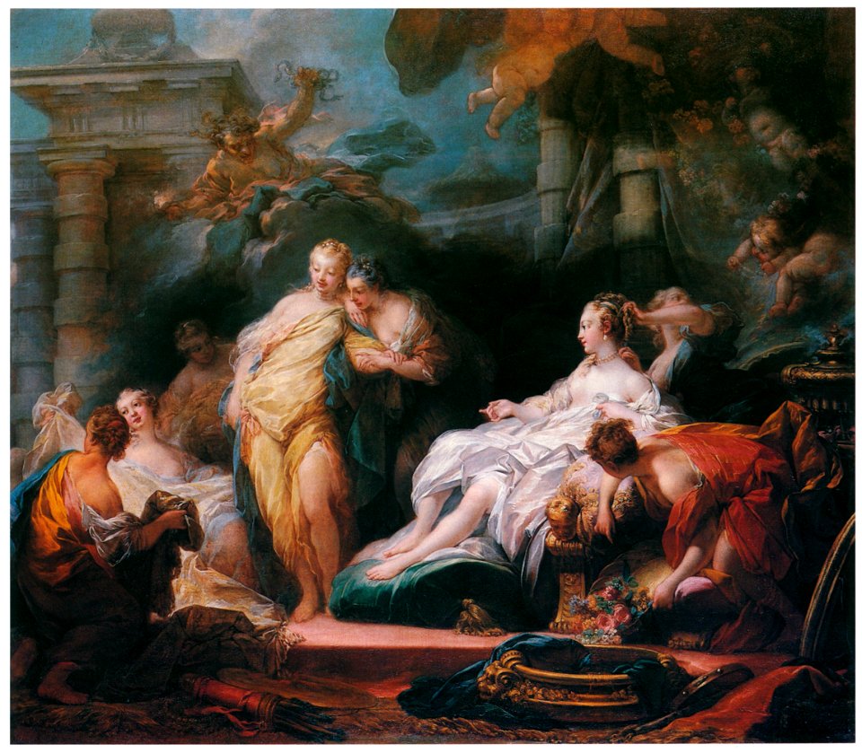 Jean-Honoré Fragonard – PSYCHE SHOWING HER SISTERS THE PRESENTS SHE HAS RECEIVED FROM CUPID [from Fragonard]