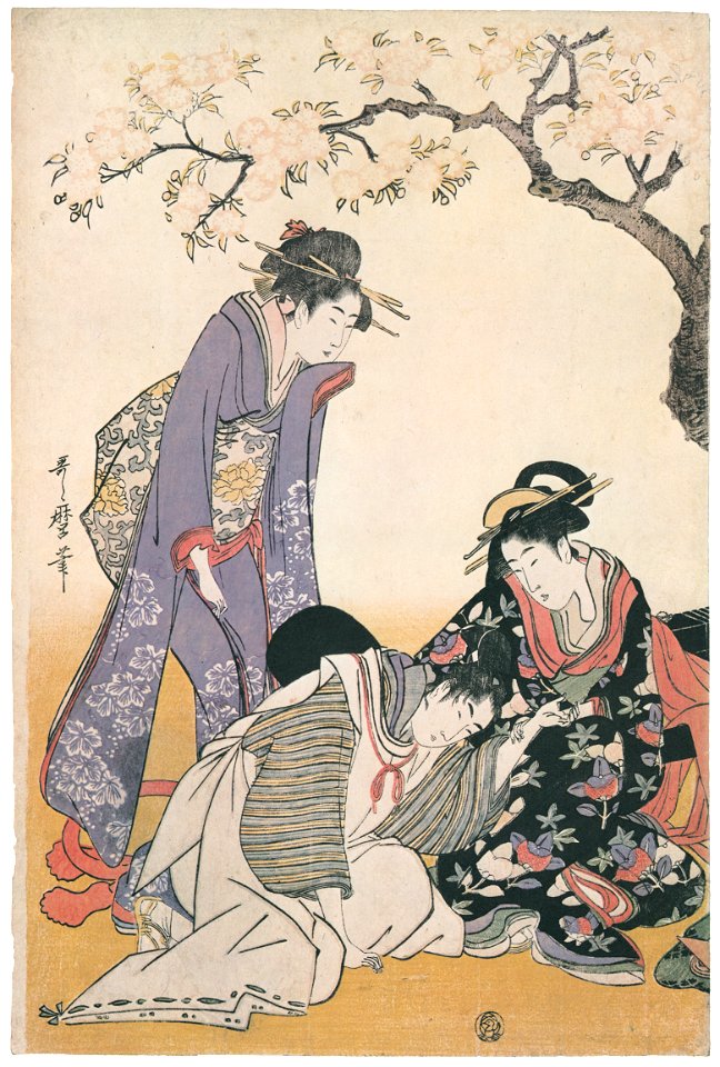 Kitagawa Utamaro – Parody of an Imperial Carriage Scene [Left] [from Ukiyo-e shuka. Museum of Fine Arts, Boston III]