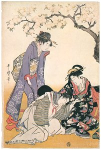 Kitagawa Utamaro – Parody of an Imperial Carriage Scene [Left] [from Ukiyo-e shuka. Museum of Fine Arts, Boston III]. Free illustration for personal and commercial use.