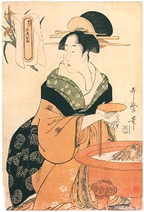 Kitagawa Utamaro – Woman Seated by a Hibachi, from the series Five Shades of Ink, Newly Made [from Ukiyo-e shuka. Museum of Fine Arts, Boston III]