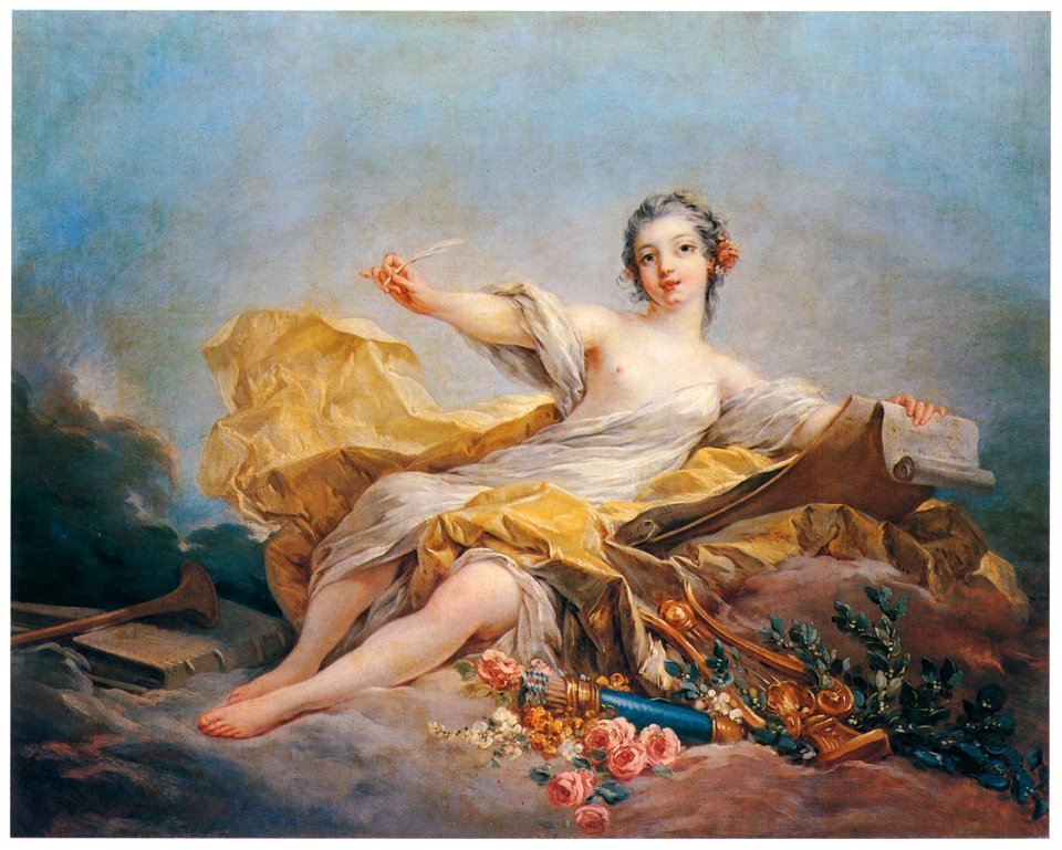 Jean-Honoré Fragonard – THE ARTS: POETRY [from Fragonard]. Free illustration for personal and commercial use.