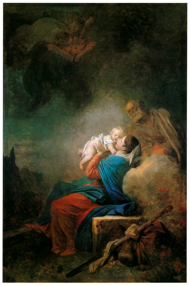 Jean-Honoré Fragonard – THE HOLY FAMILY RESTING [from Fragonard]. Free illustration for personal and commercial use.