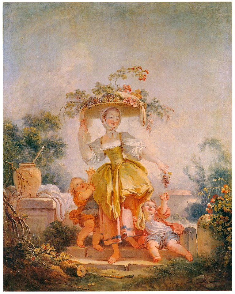 Jean-Honoré Fragonard – WOMAN GATHERING GRAPES [from Fragonard]