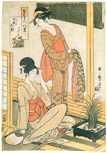 Kitagawa Utamaro – Sweetflag and Rocks in a Basin of Water, from the series Imitations of the Eight Views [from Ukiyo-e shuka. Museum of Fine Arts, Boston III]