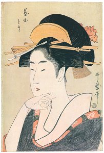 Kitagawa Utamaro – To Jirushi of the Land of Geisha [from Ukiyo-e shuka. Museum of Fine Arts, Boston III]. Free illustration for personal and commercial use.