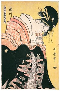 Kitagawa Utamaro – Takigawa, from the series Array of Supreme Beauties of the Present Day [from Ukiyo-e shuka. Museum of Fine Arts, Boston III]. Free illustration for personal and commercial use.