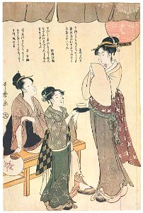 Kitagawa Utamaro – Okita at the Naniwaya Teahouse [from Ukiyo-e shuka. Museum of Fine Arts, Boston III]. Free illustration for personal and commercial use.