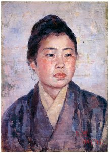 Wada Eisaku – Portrait of Younger Sister Chima [from Retrospective Exhibition of Wada Eisaku]. Free illustration for personal and commercial use.
